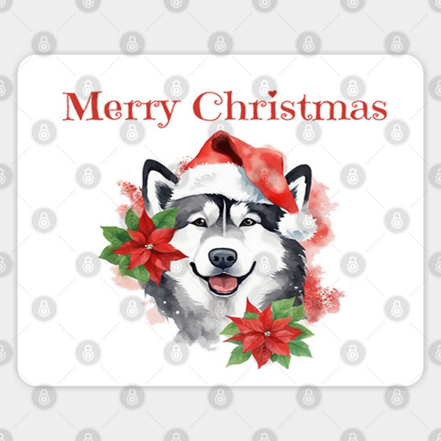 Alaskan Malamute Christmas, Holiday, X-mas, Dogs, Animal Lovers, Pets Sticker by BirdsnStuff