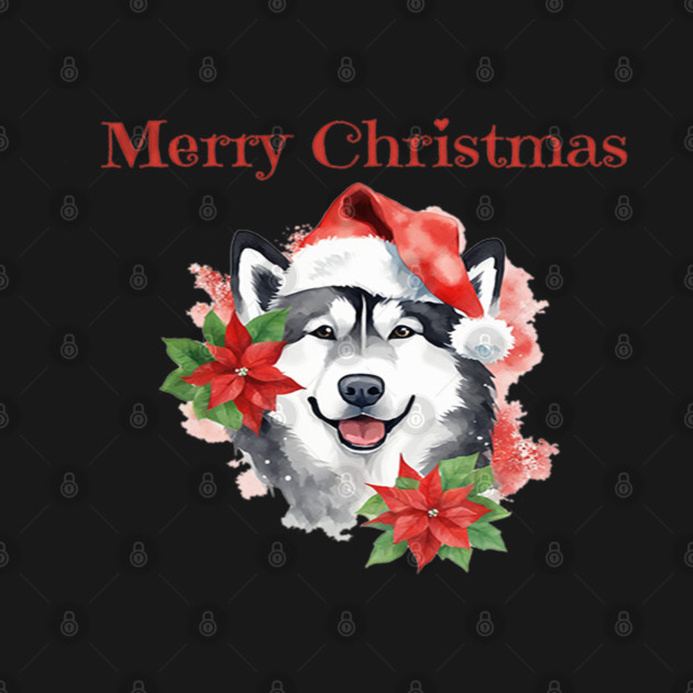 Alaskan Malamute Christmas, Holiday, X-mas, Dogs, Animal Lovers, Pets by BirdsnStuff