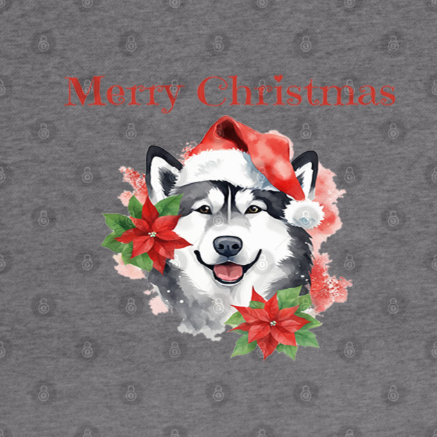 Alaskan Malamute Christmas, Holiday, X-mas, Dogs, Animal Lovers, Pets by BirdsnStuff