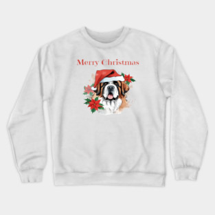 Saint Bernard Christmas, Dog lovers, Xmas, Holiday, Animal Lovers, December Holiday Crewneck Sweatshirt