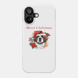 Saint Bernard Christmas, Dog lovers, Xmas, Holiday, Animal Lovers, December Holiday Phone Case