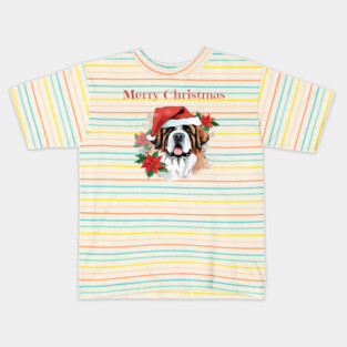 Saint Bernard Christmas, Dog lovers, Xmas, Holiday, Animal Lovers, December Holiday Kids T-Shirt