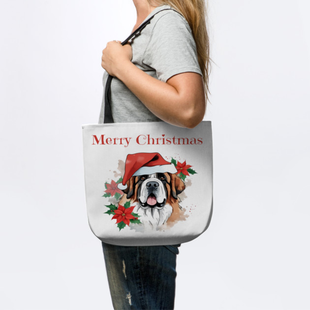 Saint Bernard Christmas, Dog lovers, Xmas, Holiday, Animal Lovers, December Holiday by BirdsnStuff