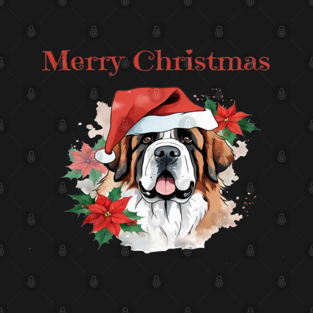 Saint Bernard Christmas, Dog lovers, Xmas, Holiday, Animal Lovers, December Holiday by BirdsnStuff