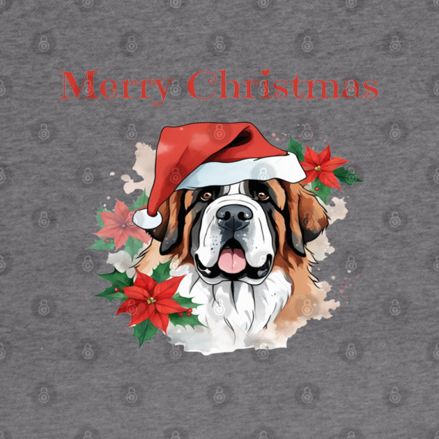 Saint Bernard Christmas, Dog lovers, Xmas, Holiday, Animal Lovers, December Holiday by BirdsnStuff