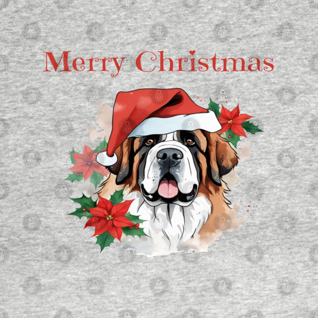 Saint Bernard Christmas, Dog lovers, Xmas, Holiday, Animal Lovers, December Holiday by BirdsnStuff