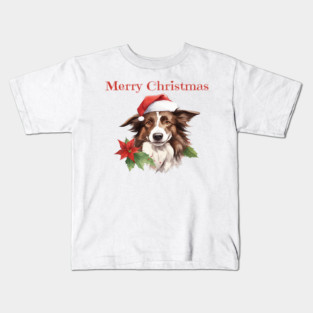 Border Collie Christmas, Dogs, Xmas, Pet Lovers, Dog Lovers, Holiday Kids T-Shirt