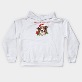 Border Collie Christmas, Dogs, Xmas, Pet Lovers, Dog Lovers, Holiday Kids Hoodie