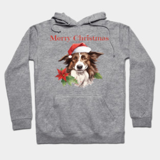 Border Collie Christmas, Dogs, Xmas, Pet Lovers, Dog Lovers, Holiday Hoodie
