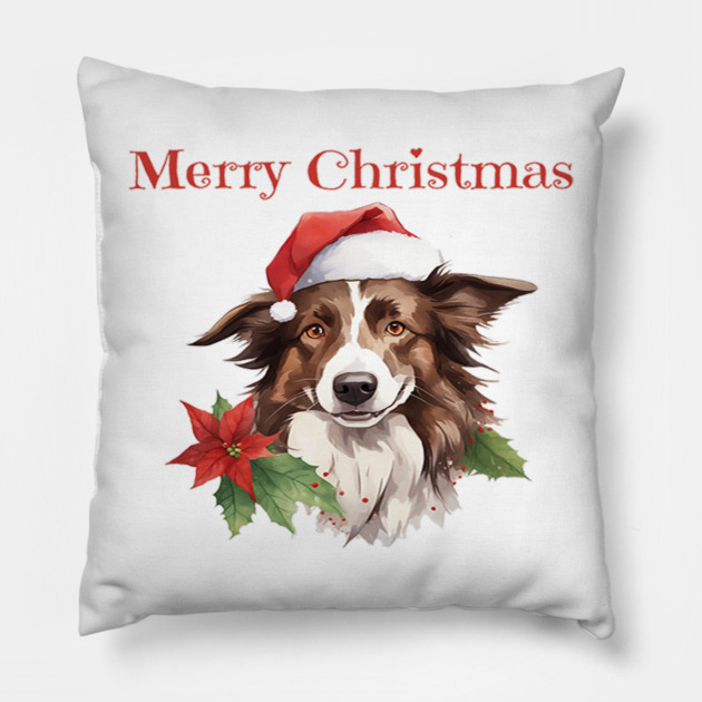 Border Collie Christmas, Dogs, Xmas, Pet Lovers, Dog Lovers, Holiday Pillow by BirdsnStuff