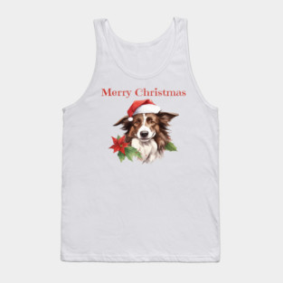 Border Collie Christmas, Dogs, Xmas, Pet Lovers, Dog Lovers, Holiday Tank Top