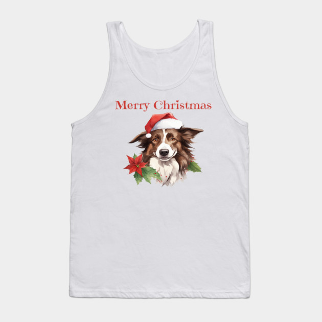 Border Collie Christmas, Dogs, Xmas, Pet Lovers, Dog Lovers, Holiday Tank Top by BirdsnStuff