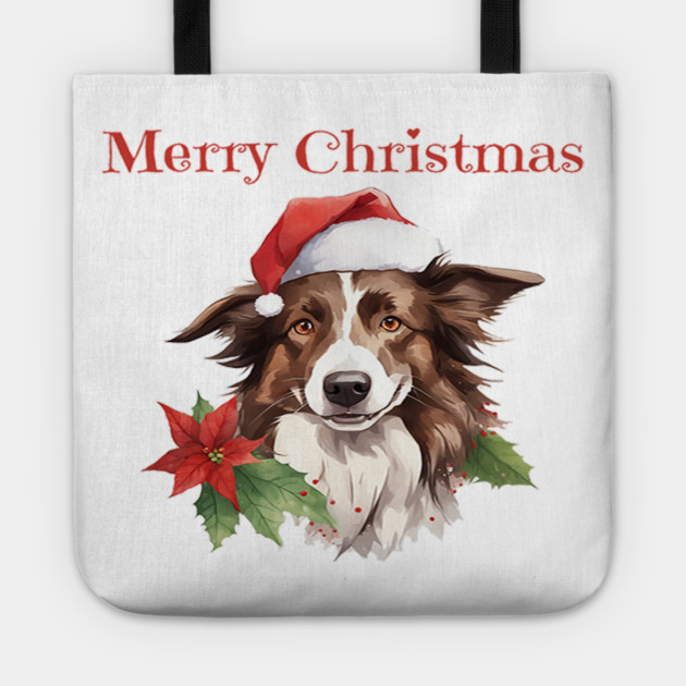 Border Collie Christmas, Dogs, Xmas, Pet Lovers, Dog Lovers, Holiday Tote by BirdsnStuff