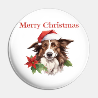 Border Collie Christmas, Dogs, Xmas, Pet Lovers, Dog Lovers, Holiday Pin