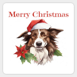 Border Collie Christmas, Dogs, Xmas, Pet Lovers, Dog Lovers, Holiday Sticker