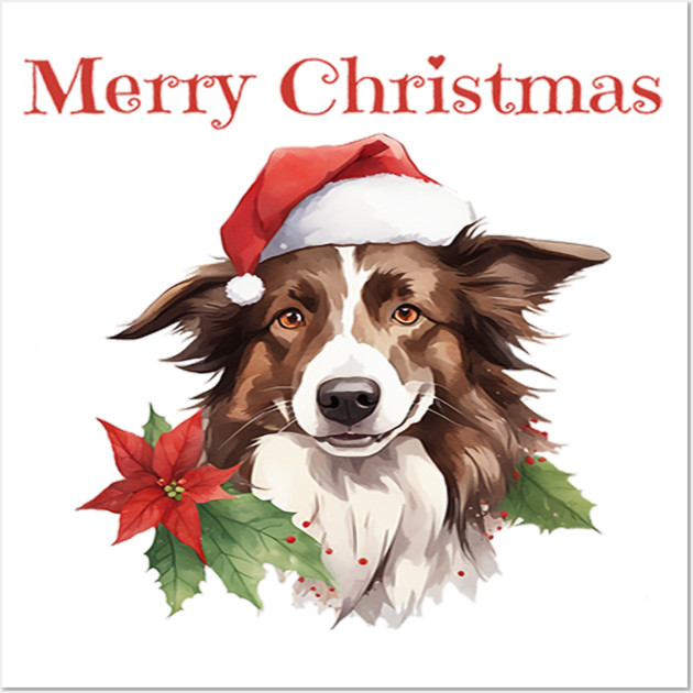 Border Collie Christmas, Dogs, Xmas, Pet Lovers, Dog Lovers, Holiday Wall Art by BirdsnStuff