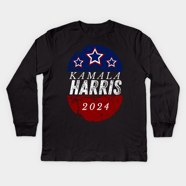 Kamala-Harris-For-President Kids Long Sleeve T-Shirt by BlackMeme94