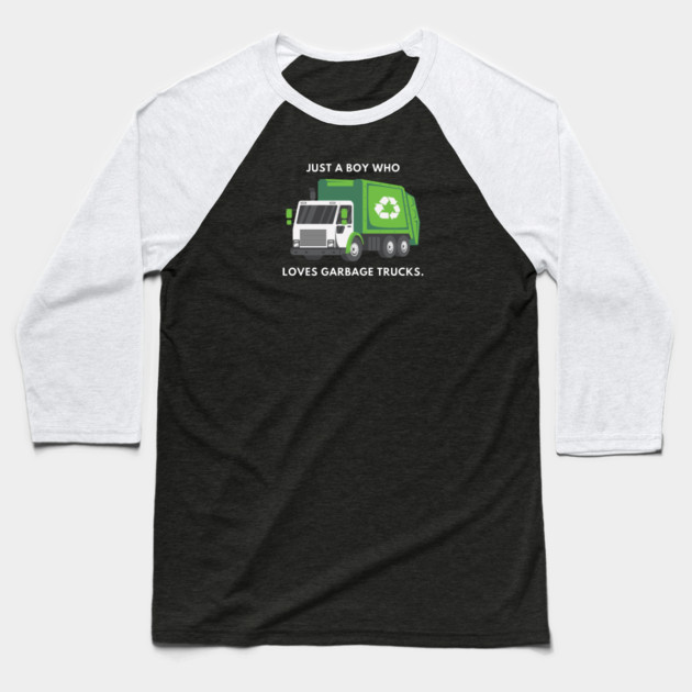 Just a boy who loves garbage trucks Baseball T-Shirt by BlackMeme94