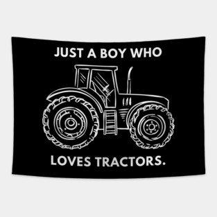 Just a boy who loves tractors Tapestry