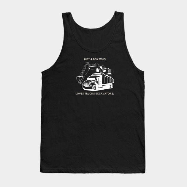 Just a boy who loves trucks excavators Tank Top by BlackMeme94
