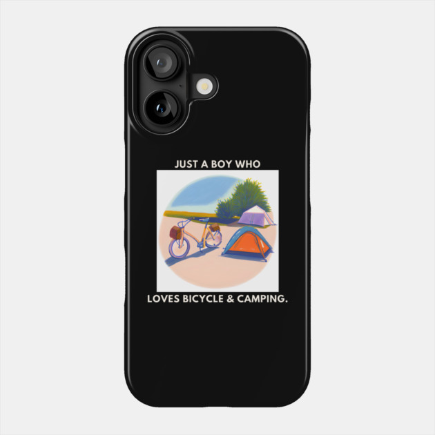 Just a boy who loves bicycle and camping Phone Case by BlackMeme94