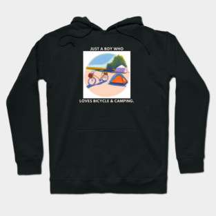 Just a boy who loves bicycle and camping Hoodie