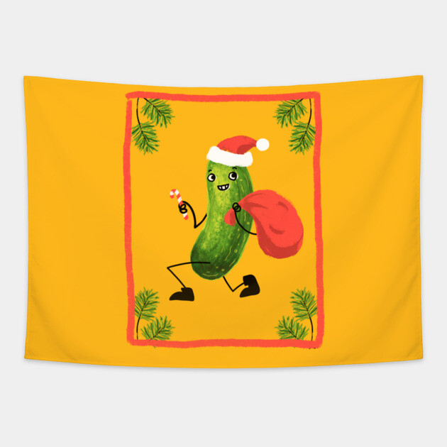 Christmas Pickle Tapestry by littleclyde
