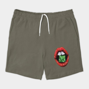 Lips with Emerald Shorts