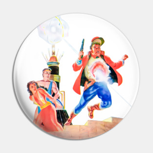 REVISTANGO #158 - Imaginative Laser Beam World of Never Men with Atomic Tower and Struck Hero in 1957 Science Fiction Tales Pulp Comic Illustration Vintage Pin