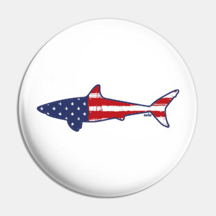 Fourth Of July Patriotic Shark Pin