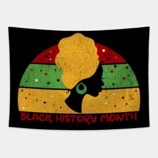 Retro Black History Month African Woman Tapestry