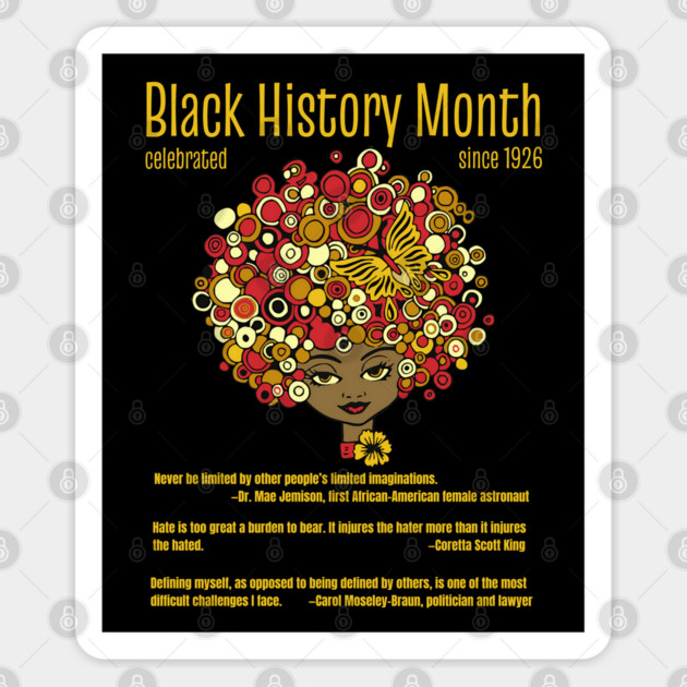 Black History Month, beautiful woman retro Sticker by HolidayBug