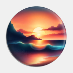 sunset beach Pin