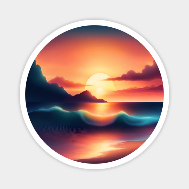 sunset beach Magnet by BlackMeme94