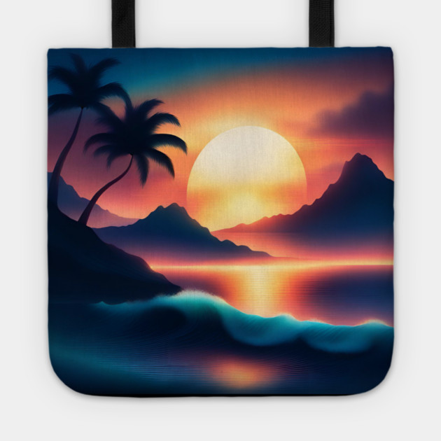 sunset beach Tote by BlackMeme94
