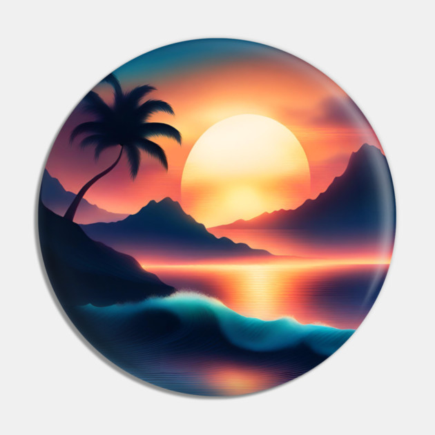 sunset beach Pin by BlackMeme94