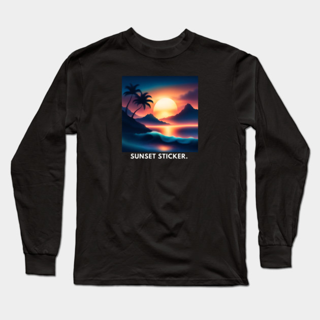 sunset beach Long Sleeve T-Shirt by BlackMeme94