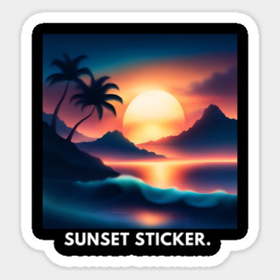 sunset beach Sticker