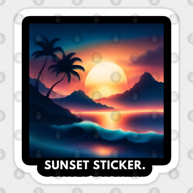 sunset beach Sticker by BlackMeme94