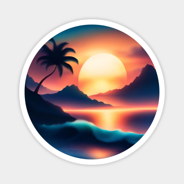 sunset beach Magnet by BlackMeme94