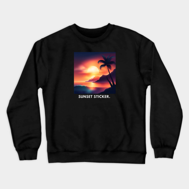 sunset beach Crewneck Sweatshirt by BlackMeme94