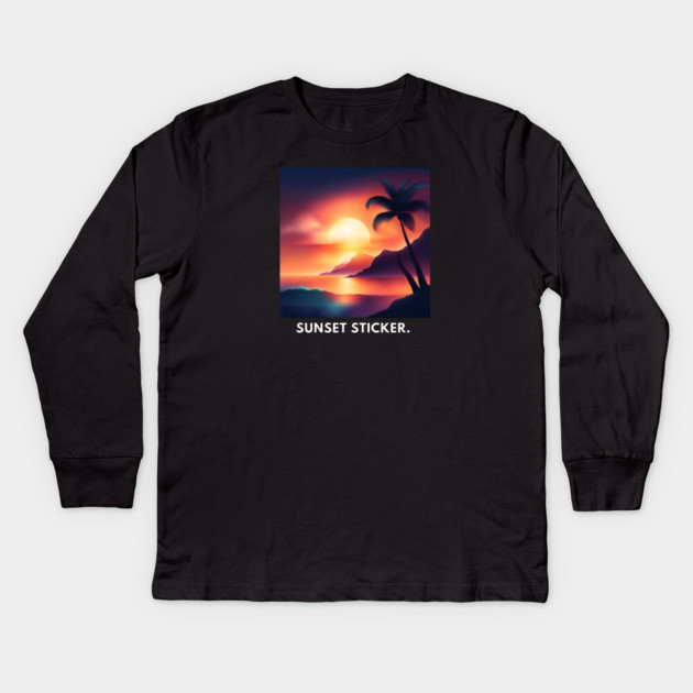 sunset beach Kids Long Sleeve T-Shirt by BlackMeme94