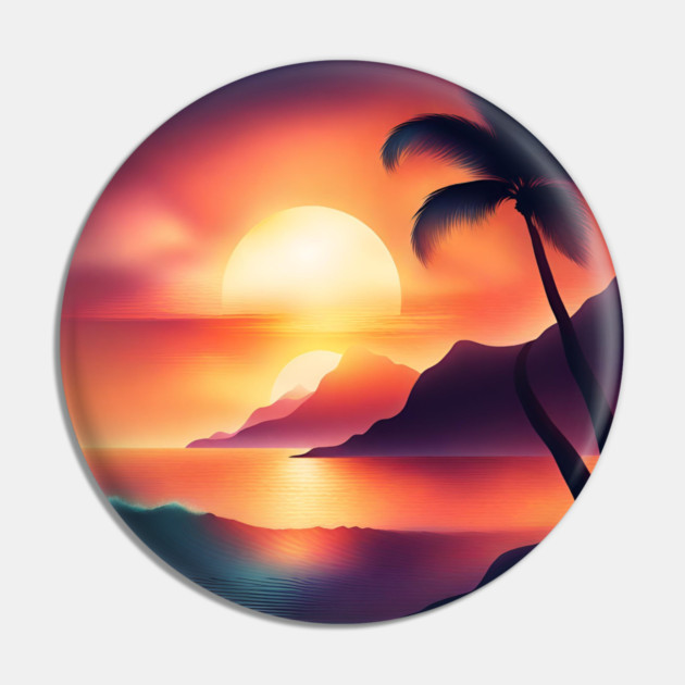 sunset beach Pin by BlackMeme94