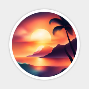 sunset beach Magnet