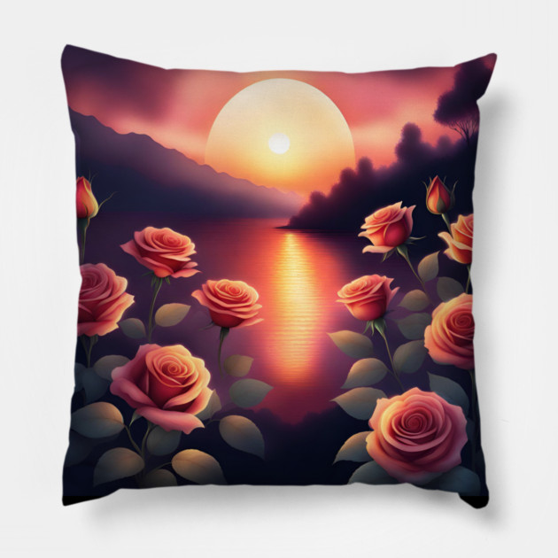 sunset lover Pillow by BlackMeme94
