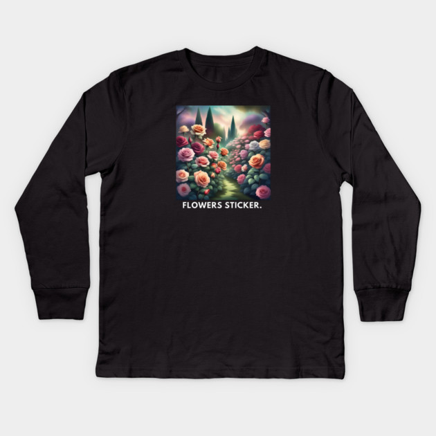 Flowers Lover Kids Long Sleeve T-Shirt by BlackMeme94