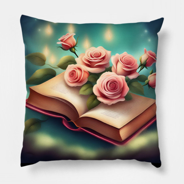Book reading lover Pillow by BlackMeme94