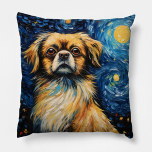 Tibetan Spaniel painting Pillow