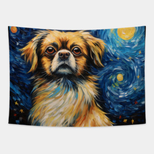 Tibetan Spaniel painting Tapestry