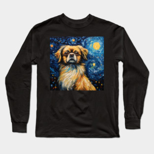 Tibetan Spaniel painting Long Sleeve T-Shirt